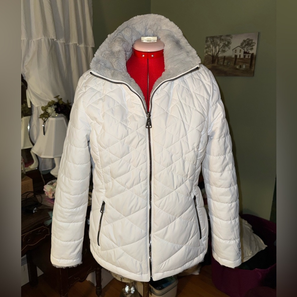 Free Country Women's White Quilted Puffer Jacket